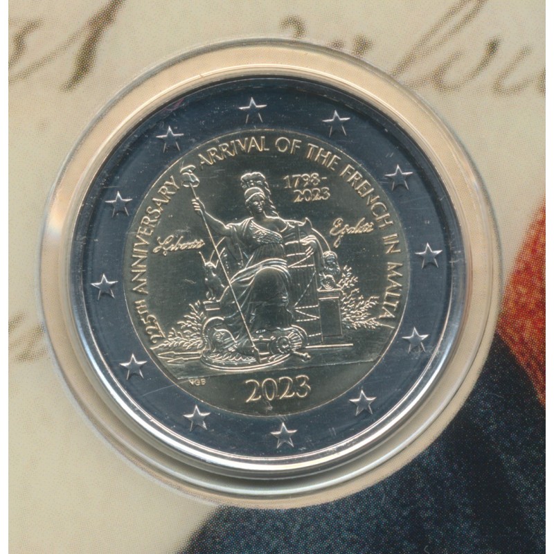 2 euro Malte 2023 - Napoléon Bonaparte et le 225e anniverversaire de l'arrivée des français à Malte