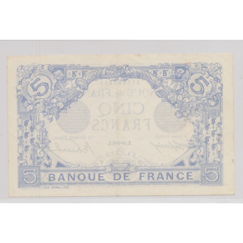 5 Francs Bleu - 9.11.1915 - TTB+