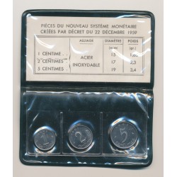 Étui 1,2,5 Centimes épi 1961 Essai - Neuf