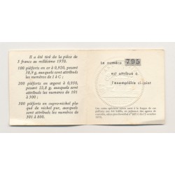 Piéfort - 5 Francs Semeuse - 1970 - cupronickel - FDC 2