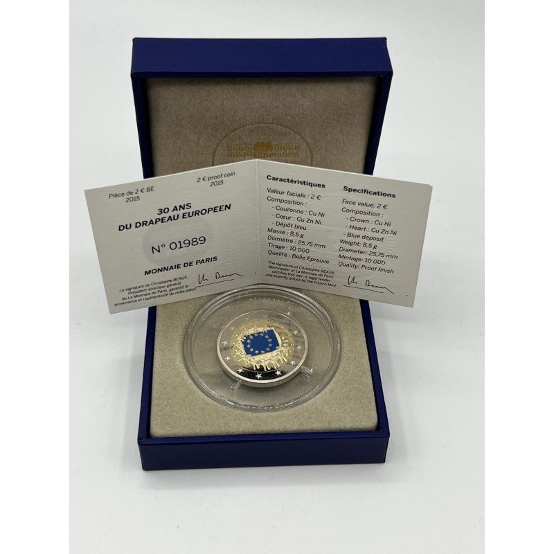2 Euro 2015 - 30ème anniversaire du drapeau européen - Belle épreuve