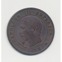 2 centimes Napoléon III - 1853 B Rouen- Tête nue - TB