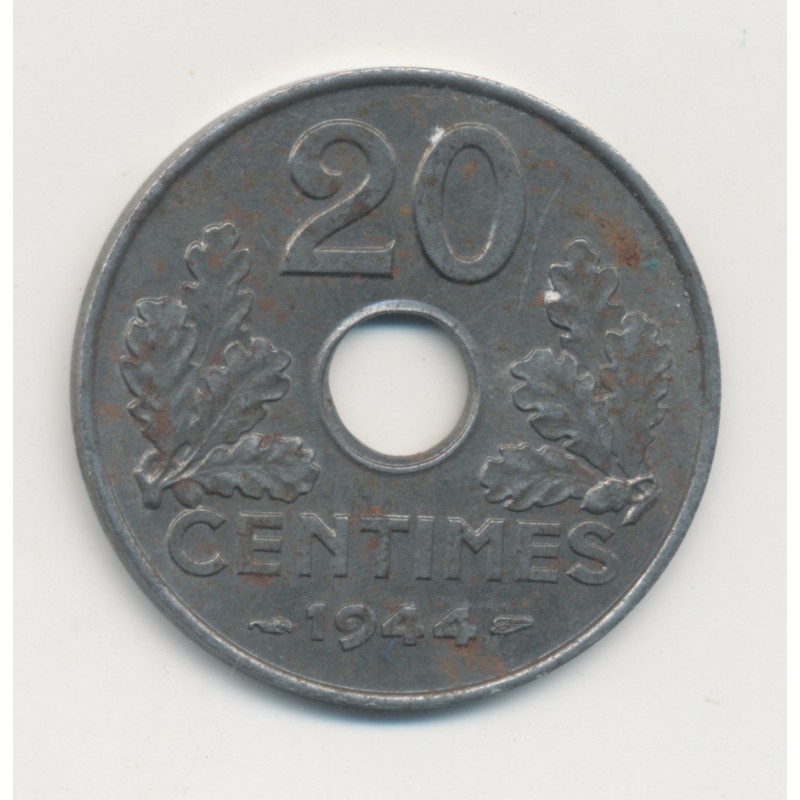 20 centimes - Etat Français - 1944 - fer - TTB+