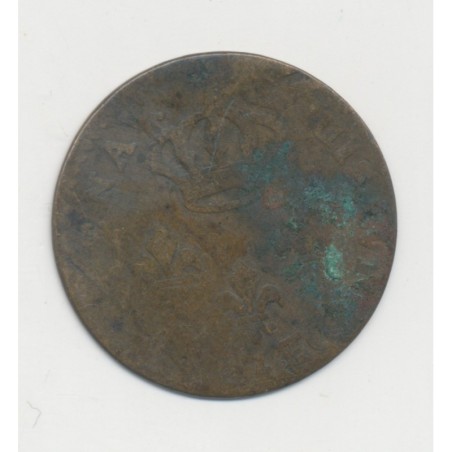 Guyane Française - 2 sous 1789 A Paris - Louis XV - cuivre - B/TB