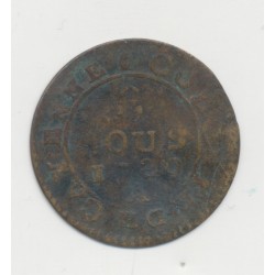 Guyane Française - 2 sous 1789 A Paris - Louis XV - cuivre - TB