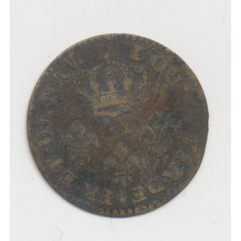 Guyane Française - 2 sous 1789 A Paris - Louis XV - cuivre - TB