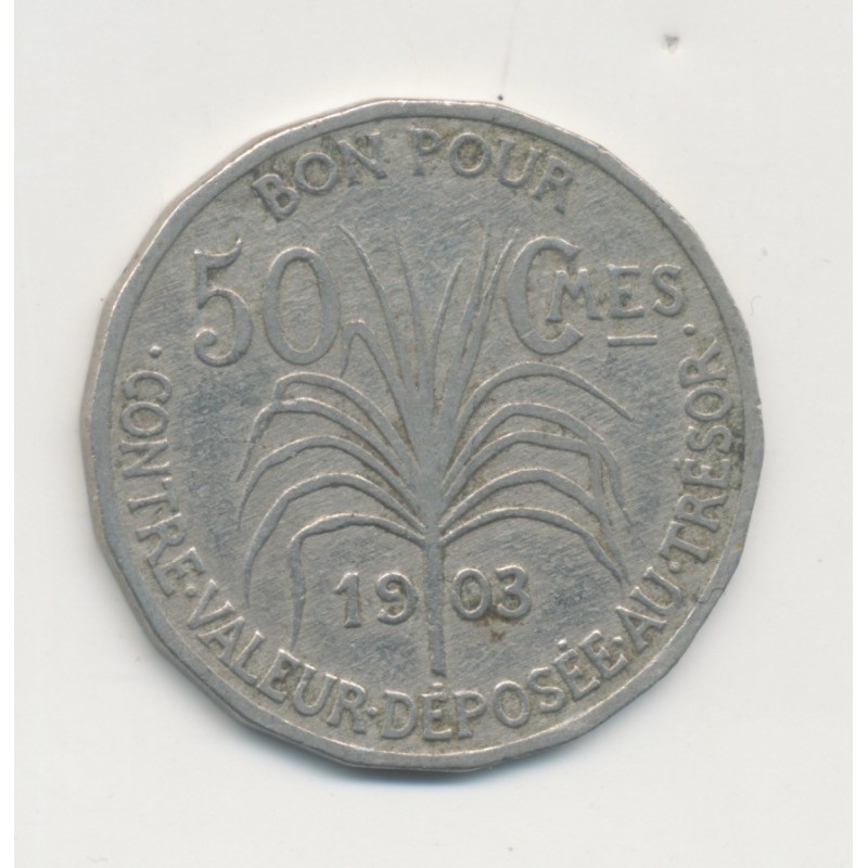 Guadeloupe - 50 Centimes 1903 - maillechort - TTB