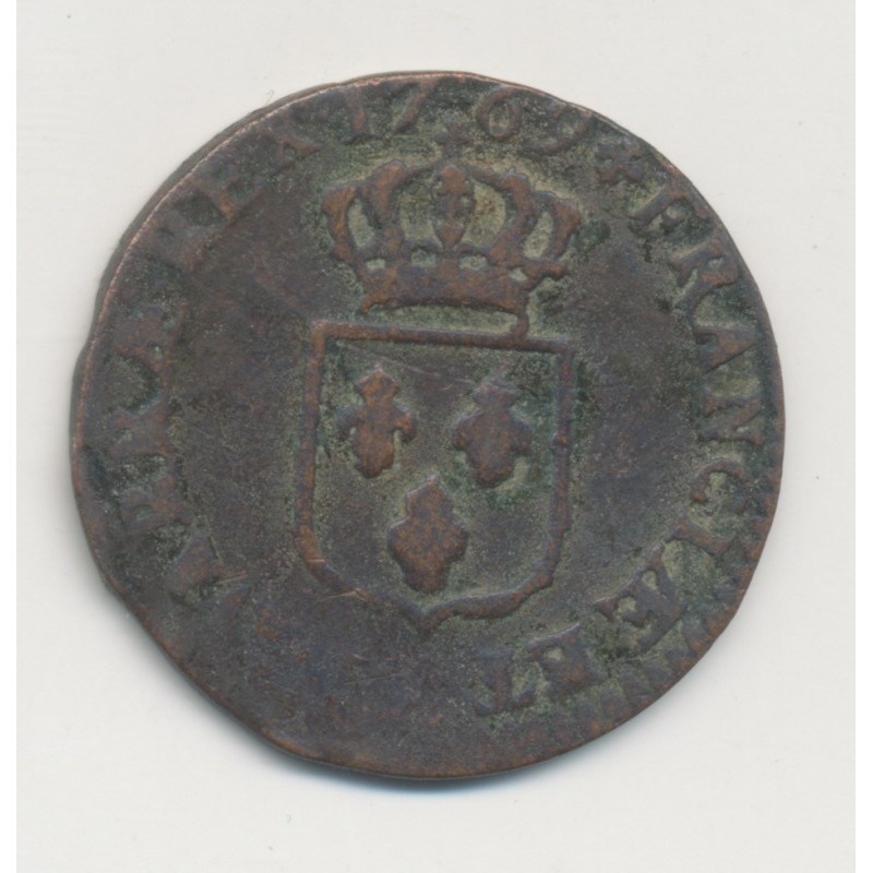 Louis XV - 1/2 Sol à la vieille tête - 1769 A Paris - cuivre - TB