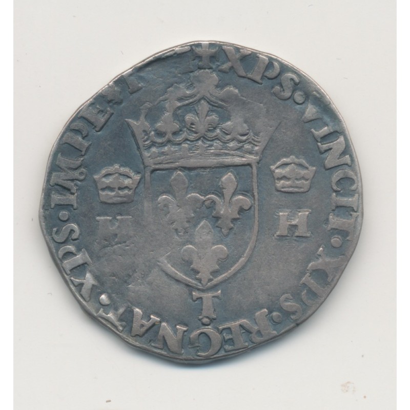 Charles IX - Teston tête nue - 1561 T Nantes - B+/TB