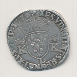 Charles IX - Teston aux 2K - 1570 L Bayonne - B/TB 2