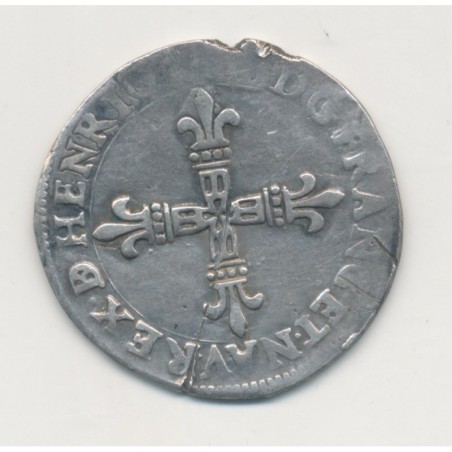 Henri IV - 1/4 écu de Béarn - 1604 Morlaas - TB/TB+