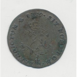 Louis XV - Double Sol/2 Sous - 1739 K Bordeaux - billon - TB/TB+