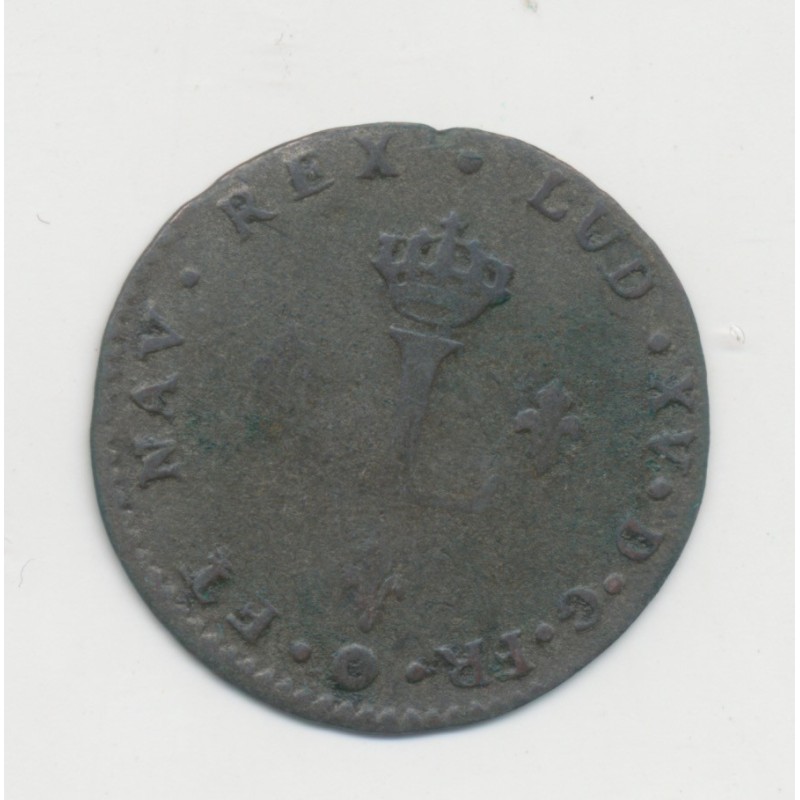 Louis XV - Double Sol/2 Sous - 1739 K Bordeaux - billon - TB/TB+