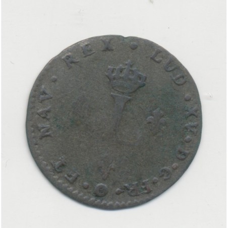 Louis XV - Double Sol/2 Sous - 1739 K Bordeaux - billon - TB/TB+