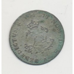 Louis XV - Double Sol/2 Sous - Paris - billon - TB