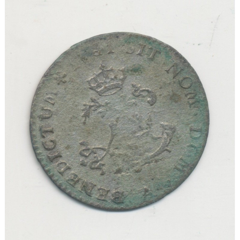 Louis XV - Double Sol/2 Sous - Paris - billon - TB