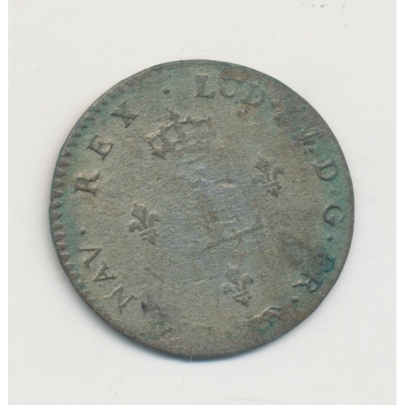 Louis XV - Double Sol/2 Sous - Paris - billon - TB