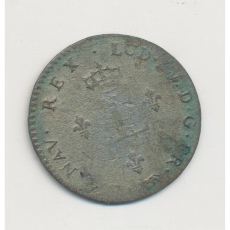 Louis XV - Double Sol/2 Sous - Paris - billon - TB