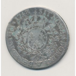 Louis XV - 1/2 écu au bandeau - 1748 W Lille - TB 2