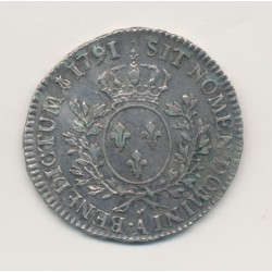 Louis XVI - 1/2 écu aux lauriers - 1791 A Paris - léopard - argent - TTB+ 2