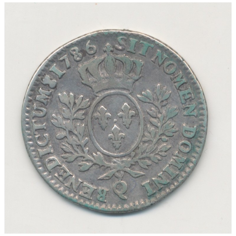 Louis XVI - 1/5 écu - 1786 Q perpignan - TB/TB+