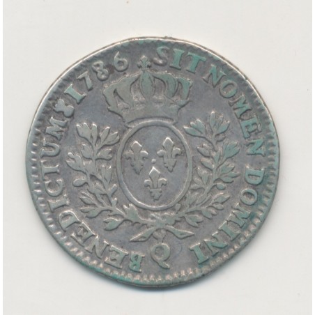 Louis XVI - 1/5 écu - 1786 Q perpignan - TB/TB+