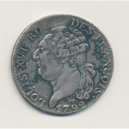 1/2 écu 3 livres - 1792 A Paris - TTB/TTB+