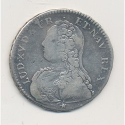 Louis XV - 1/2 écu branches d'olivier - 1729 N Montpellier - TB