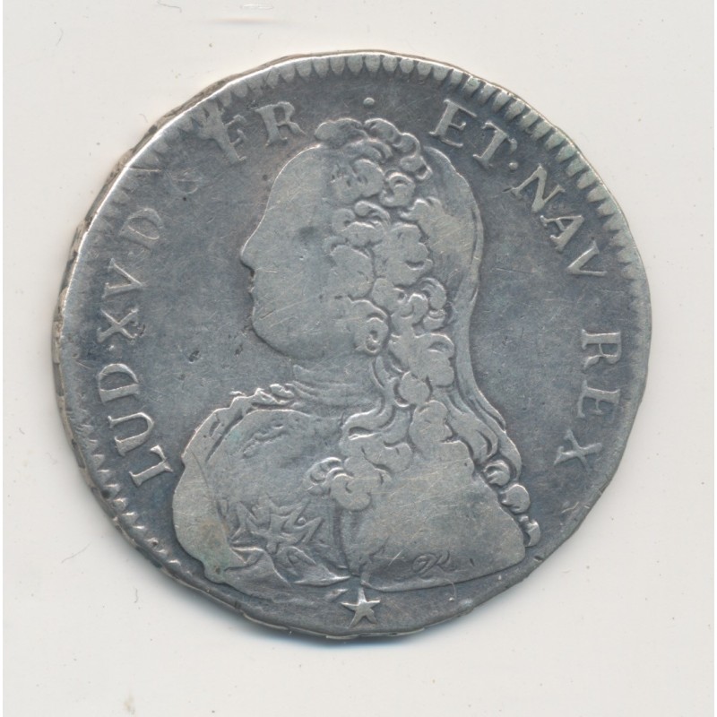 Louis XV - 1/2 écu branches d'olivier - 1729 N Montpellier - TB