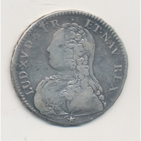 Louis XV - 1/2 écu branches d'olivier - 1729 N Montpellier - TB