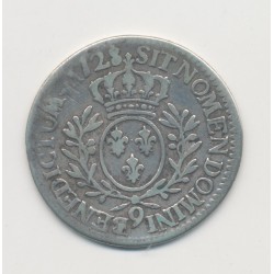 Louis XV - 1/5 écu aux branches d'olivier - 1728 9 Rennes - TB