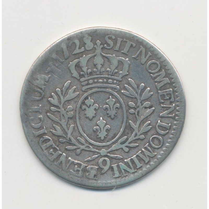 Louis XV - 1/5 écu aux branches d'olivier - 1728 9 Rennes - TB