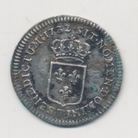 Louis XV - 1/6 écu France - 1722 T Nantes - TTB