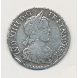 Louis XIV - 1/4 écu mèche courte - 1643 A Paris - TB