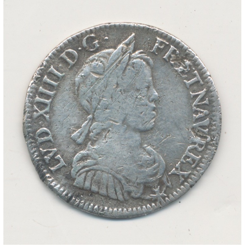 Louis XIV - 1/4 écu mèche courte - 1643 A Paris - TB