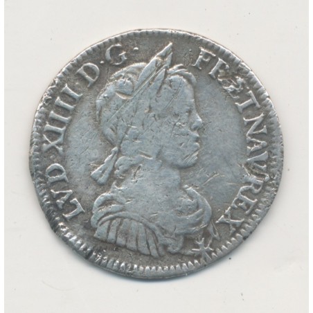 Louis XIV - 1/4 écu mèche courte - 1643 A Paris - TB