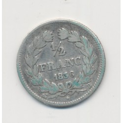 1/2 Franc Louis Philippe I - 1836 B Rouen - TB 2