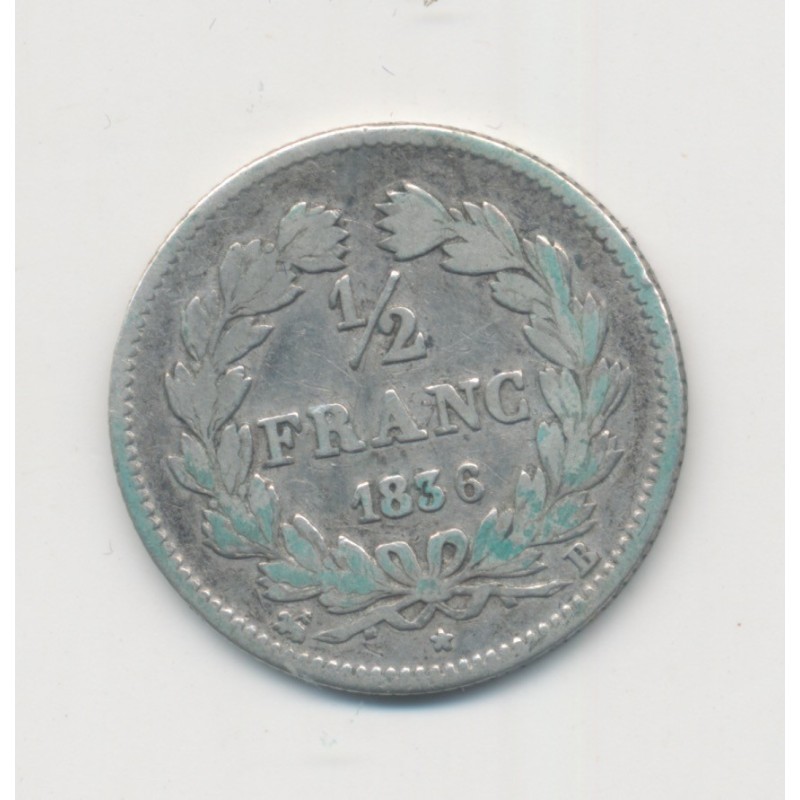 1/2 Franc Louis Philippe I - 1836 B Rouen - TB