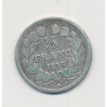 1/2 Franc Louis Philippe I - 1836 B Rouen - TB