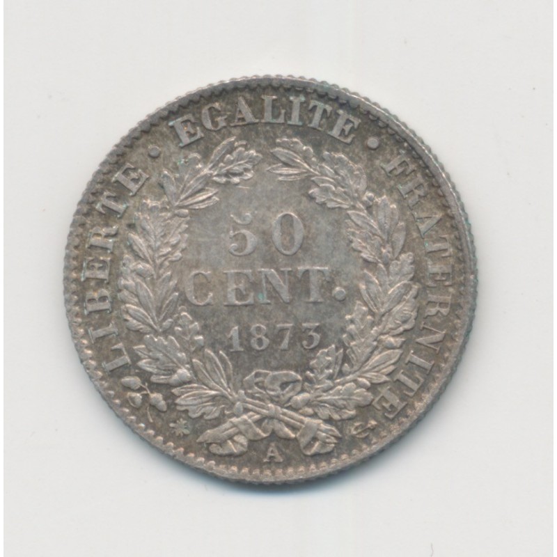 50 centimes Cérès - 1873 A Paris - TTB+