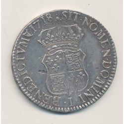 Louis XV - Écu France Navarre - 1718 I Limoges - TB+/TTB 2