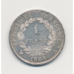 Napoléon empereur - 1 Franc - 1808 A Paris - TTB+ 2