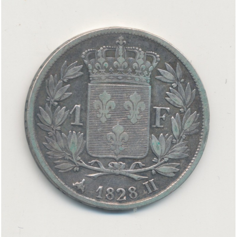 Charles X - 1 Franc - 1828 H la rochelle - TTB