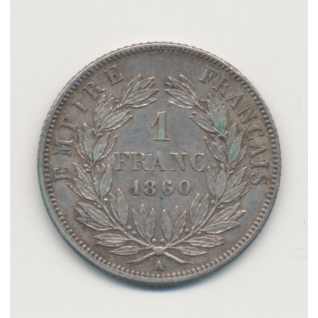 Napoléon III - 1 Franc - 1860 A Paris - TTB/TTB+