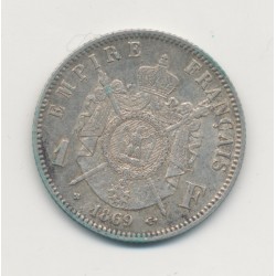 Napoléon III - 1 Franc - 1869 BB Strasbourg - TTB+ 2