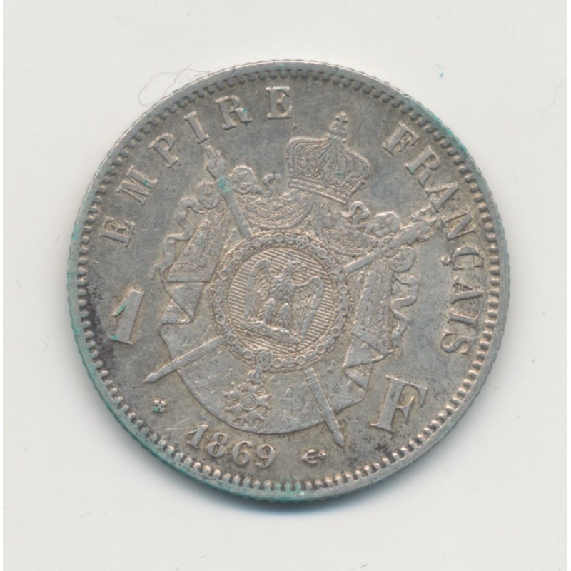 Napoléon III - 1 Franc - 1869 BB Strasbourg - TTB+