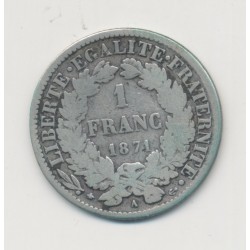 Cérès - 1 Franc - 1871 A paris - B+ 2