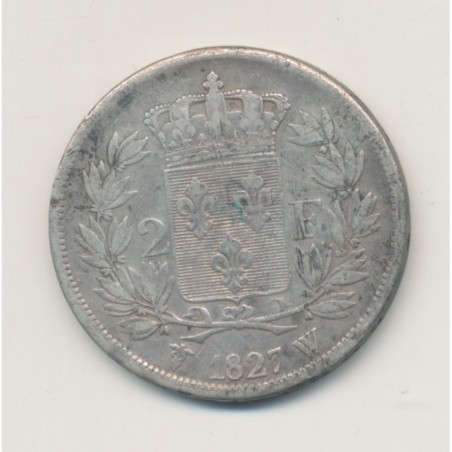 Charles X - 2 Francs - 1827 W Lille - TTB