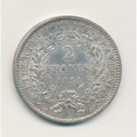 Cérès - 2 Francs - 1894 A Paris - avec légende - TTB+