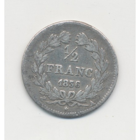 1/2 Franc Louis Philippe I - 1836 A Paris - TB